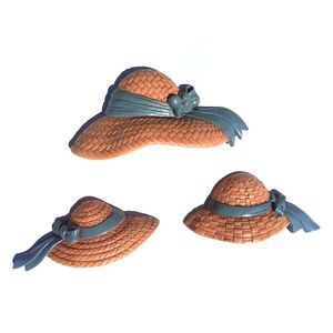 Home interiors Wall Decor set of 3 Ladie's Bonnets Sun Hats